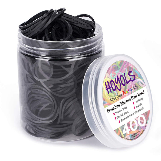 Elastics Rubber Bands for Black Hair Ties Braiding Ponytail Holders Plastic Rubberbands for Women Girls Black Hair Crafts Office Supplier Money No Damage by HOYOLS