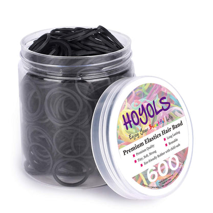 Elastics Rubber Bands for Black Hair Ties Braiding Ponytail Holders Plastic Rubberbands for Women Girls Black Hair Crafts Office Supplier Money No Damage by HOYOLS