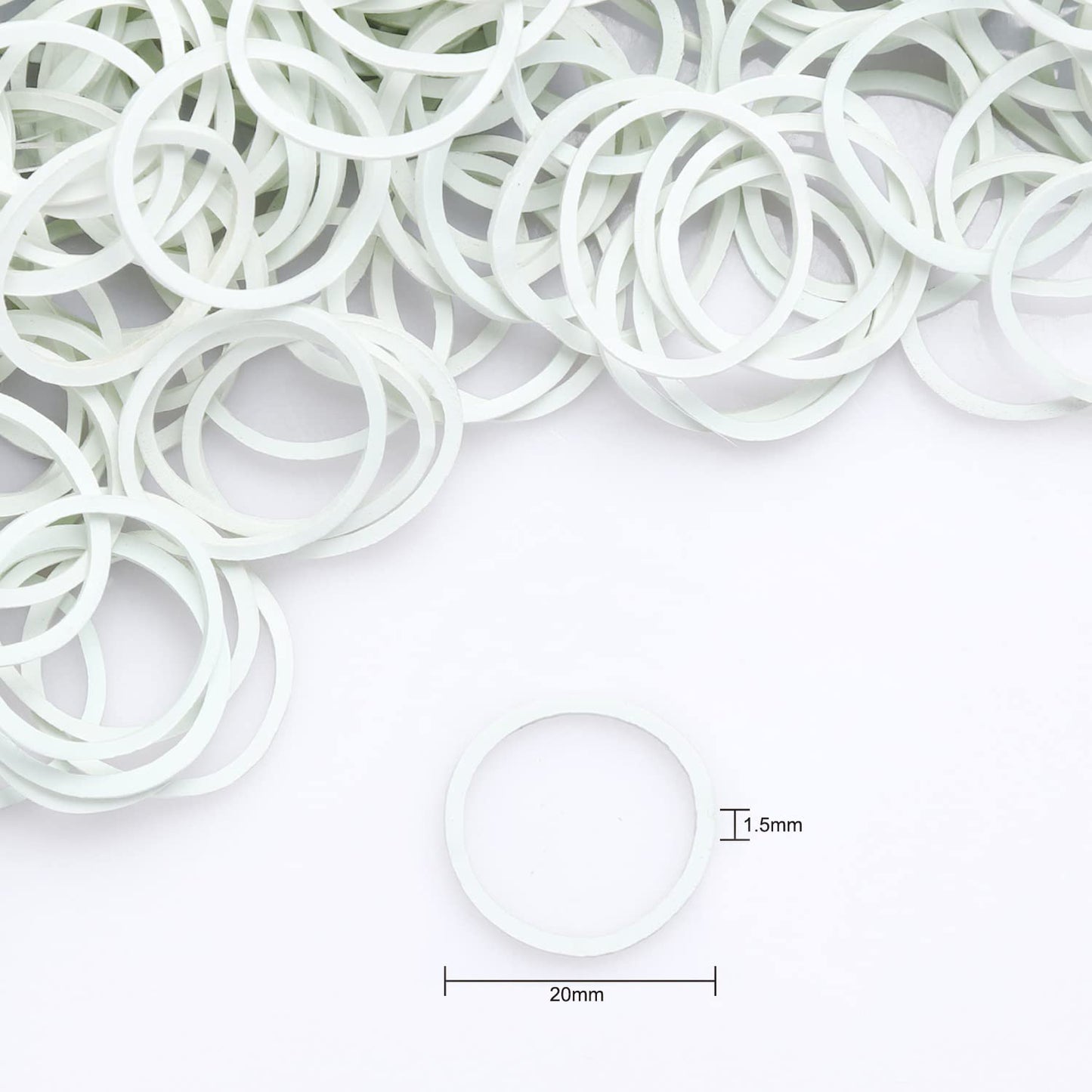 White Hair Rubber Bands for Hair Ties, Small Elastics Bands Ponytail Holders for Women Baby Girls Kids Thick Hair Mini Student Crafts Office by HOYOLS