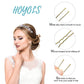 Hoyols U Shaped Hair Pins Blonde, Assorted Size U Shape Bobby Pins, Metal Curved Curly Bun Clips Hairpin Crimped Design with Ball Tips for Buns Women Girls Grips Hairstyle Updo Thin Thick Hair Gold, 150 Count Bulk Pack (Blonde)