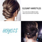 Hoyols U Shaped Hair Pins Brown, Assorted Size U Shape Bobby Pins, Metal Curved Curly Bun Clips Hairpin Crimped Design with Ball Tips for Buns Women Girls Grips Hairstyle Updo Thin Thick Hair Gold, 150 Count Bulk Pack (Brown)